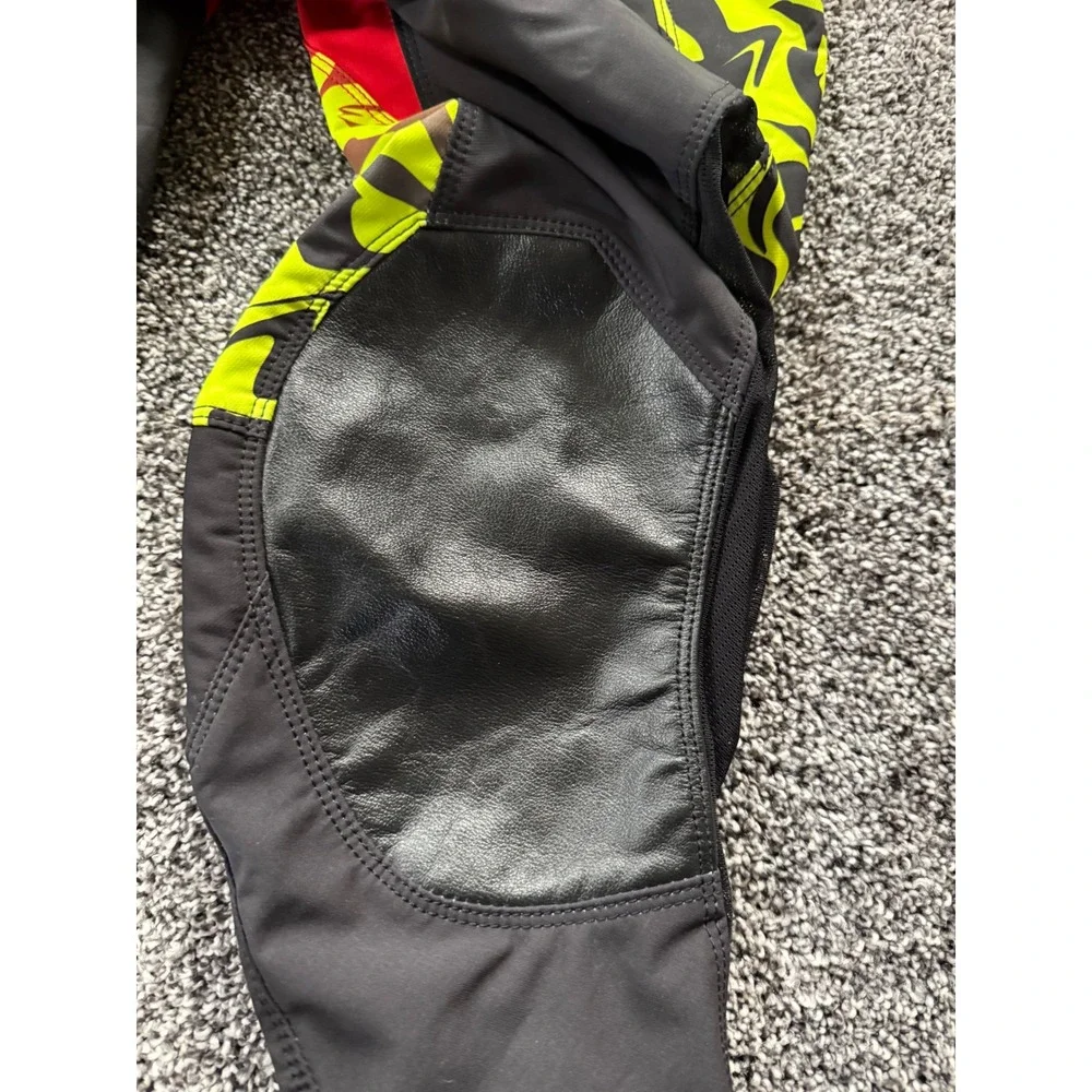 Willbros Youth Motocross Racing Pants Red Neon Yellow Black Size Y28 MX BMX